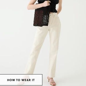 Tall high-rise full-length '90s classic-straight jean in ecru